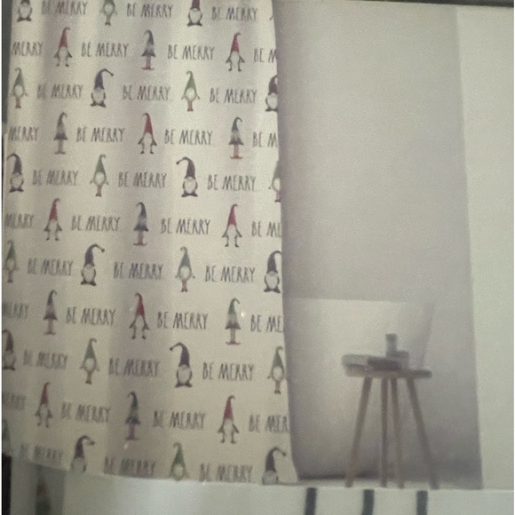 Rae Dunn Christmas Gnome Shower Curtain Liner - Picture 4 of 4